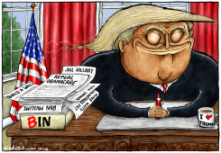 TRUMP'S STAGGERING U-TURNS by Brian Adcock
