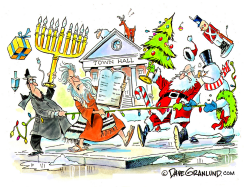 HANUKKAH AND CHRISTMAS OVERLAP 2016 by Dave Granlund