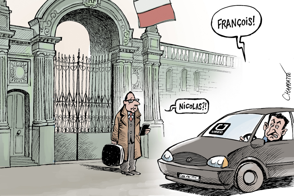 France Presidents Hollande and Sarkozy