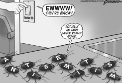 ANTI-SEMITISM ROACHES BW by Steve Greenberg