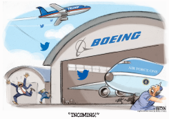 TRUMP TWEETS BOEING OVER AIR FORCE ONE by R.J. Matson