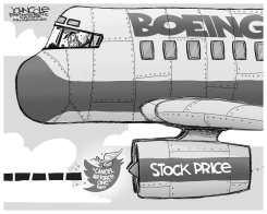 TRUMP BOEING TWEET BW by John Cole
