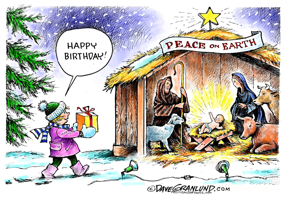 Nativity and gift COLOR