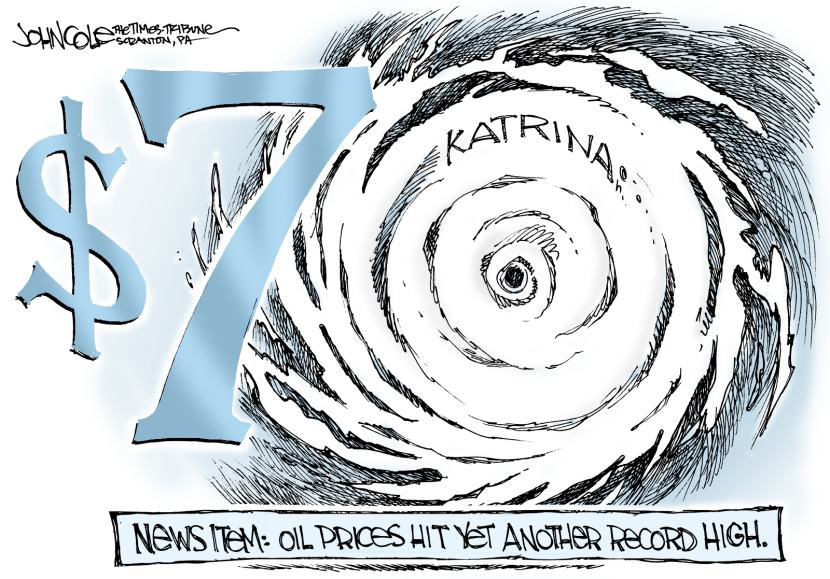 Hurricane driven oil prices