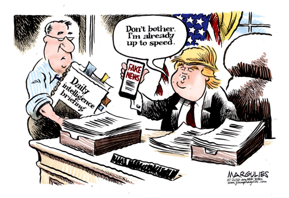Trump and daily intelligence briefings color