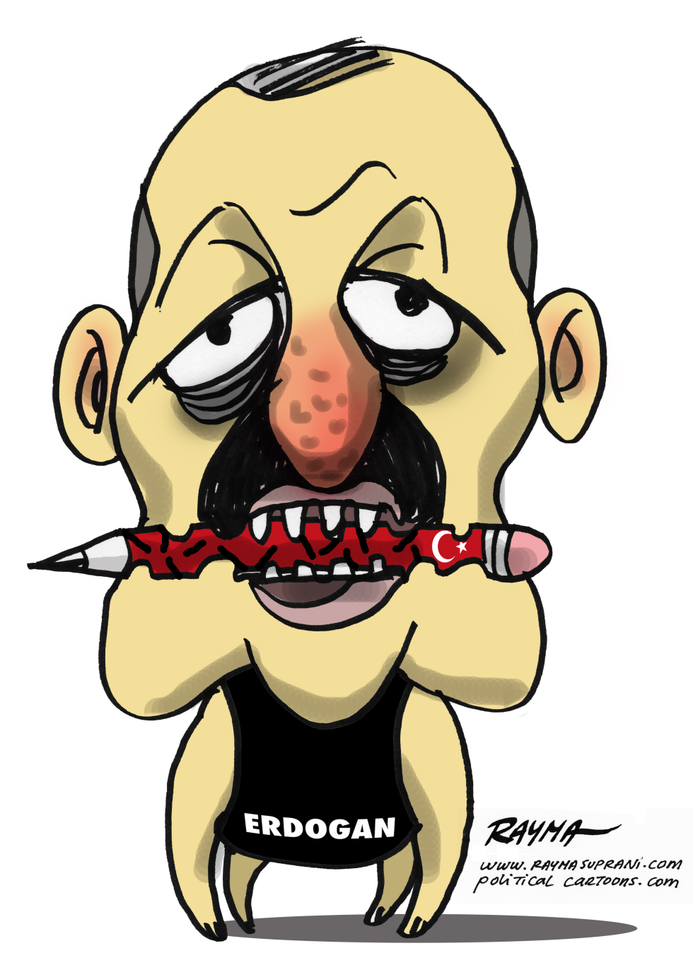 Erdogan and the caricaturist Musa Kart