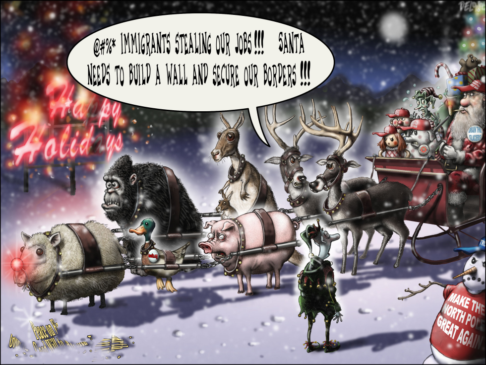 Christmas Immigration Trump Wall Color