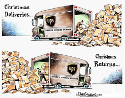 CHRISTMAS GIFT RETURNS  by Dave Granlund