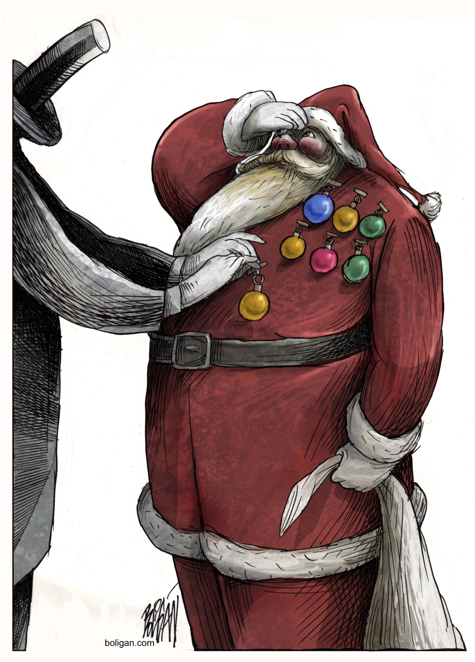  SANTA IS DECORATED FOR CHRISTMAS by Angel Boligan