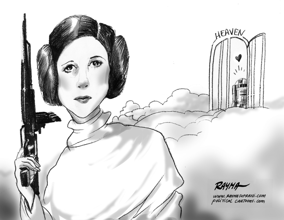 Carrie Fisher RIP BW