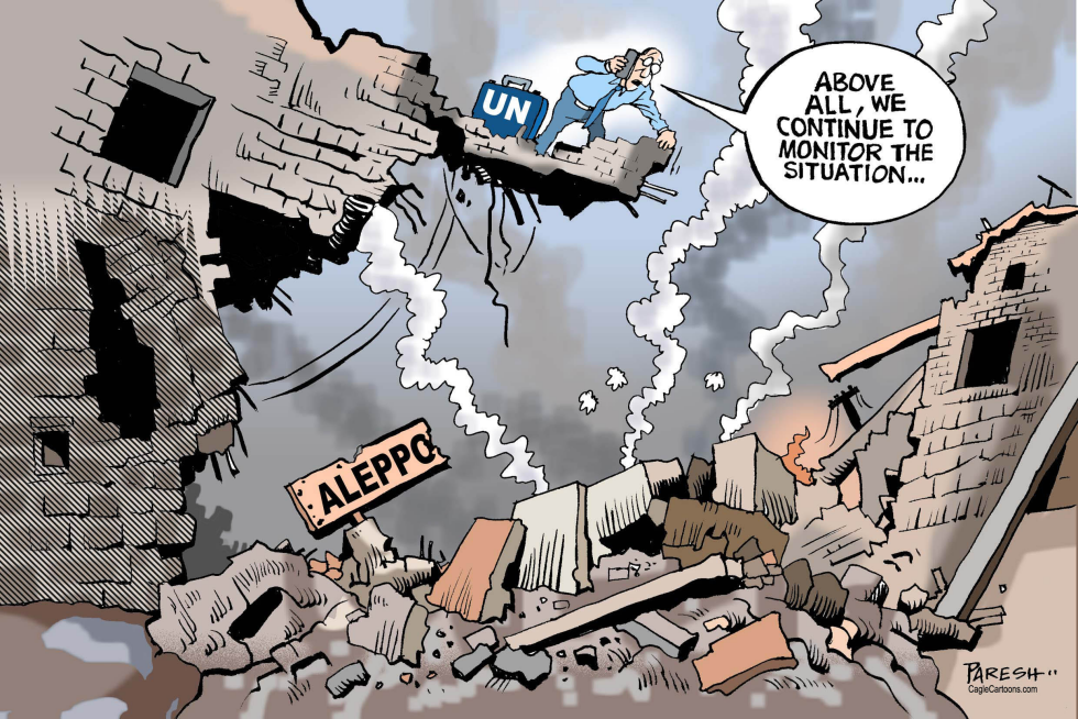 UN monitors in Aleppo