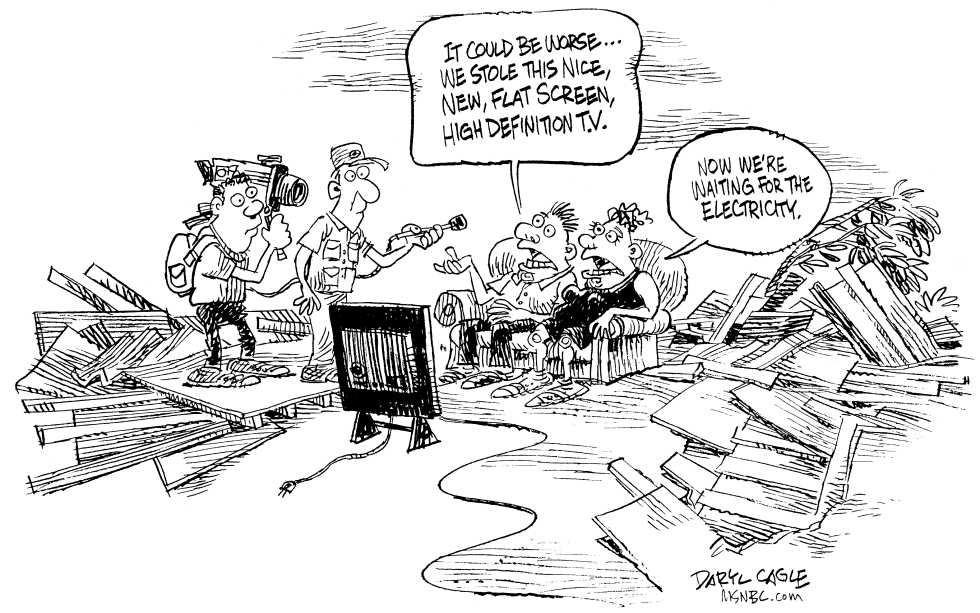  LOOTING TV by Daryl Cagle