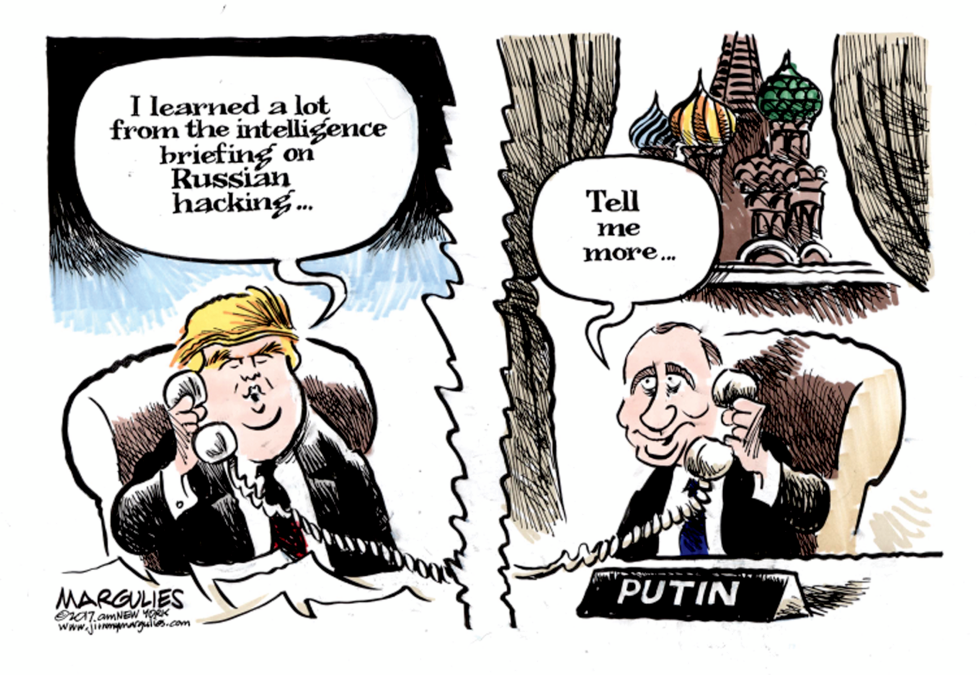 Trump briefing on Russian hacking color