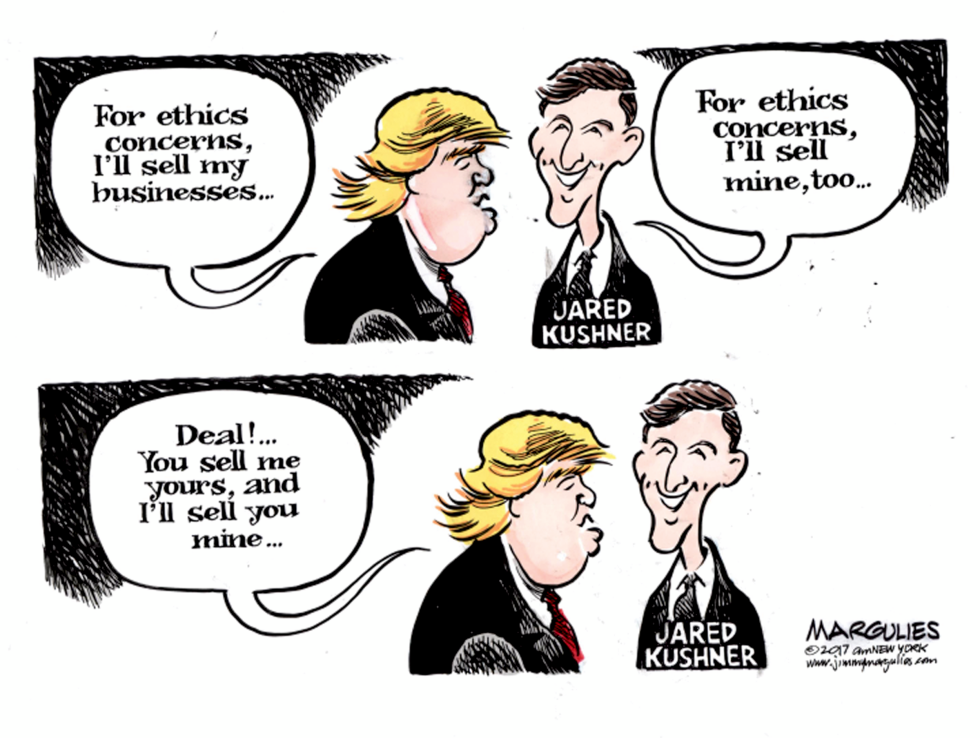 Trump and Jared Kushner ethics color