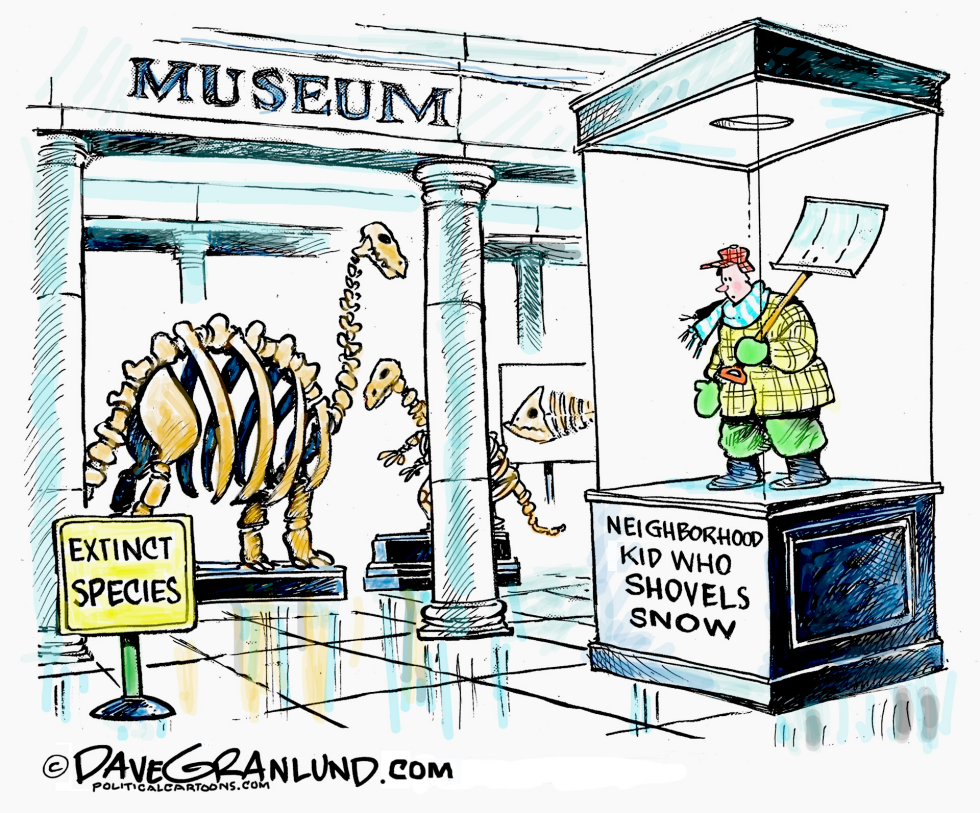 Snow shoveling kids COLOR