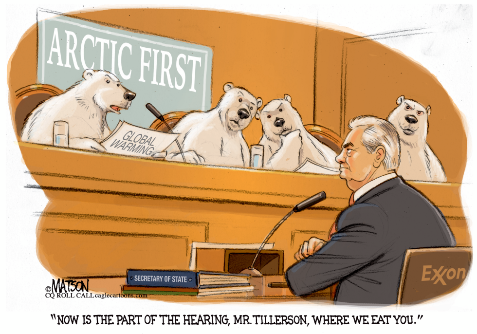 Polar Bears Grill Rex Tillerson at Senate Confirmation Hearing-COLOR