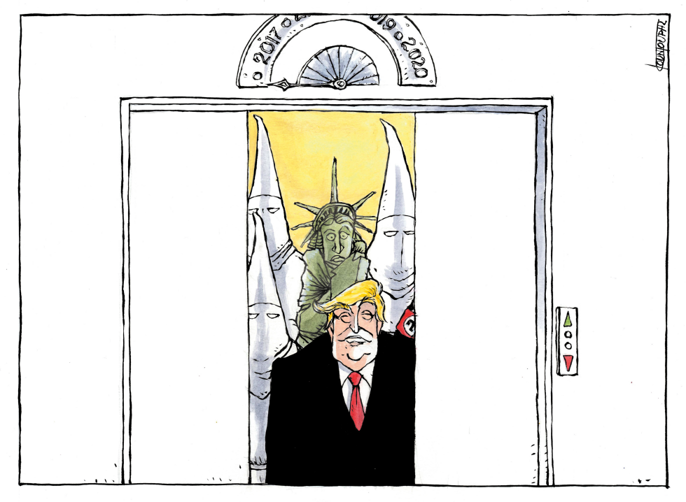 Trump in the White House elevator