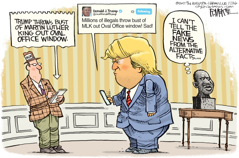  TRUMP MLK BUST by Rick McKee