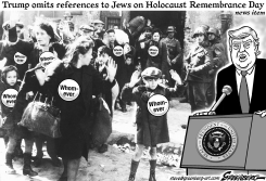 TRUMP HOLOCAUST DAY BW by Steve Greenberg