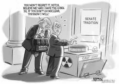SENATOR MITCH MCCONNELL HAS HIS FINGER ON THE BUTTON by R.J. Matson