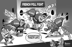 FRENCH POLL FIGHT by Paresh Nath