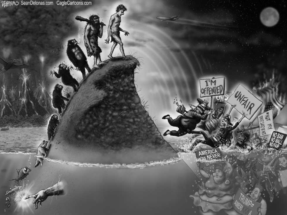 Evolution Protestors Edited Greyscale