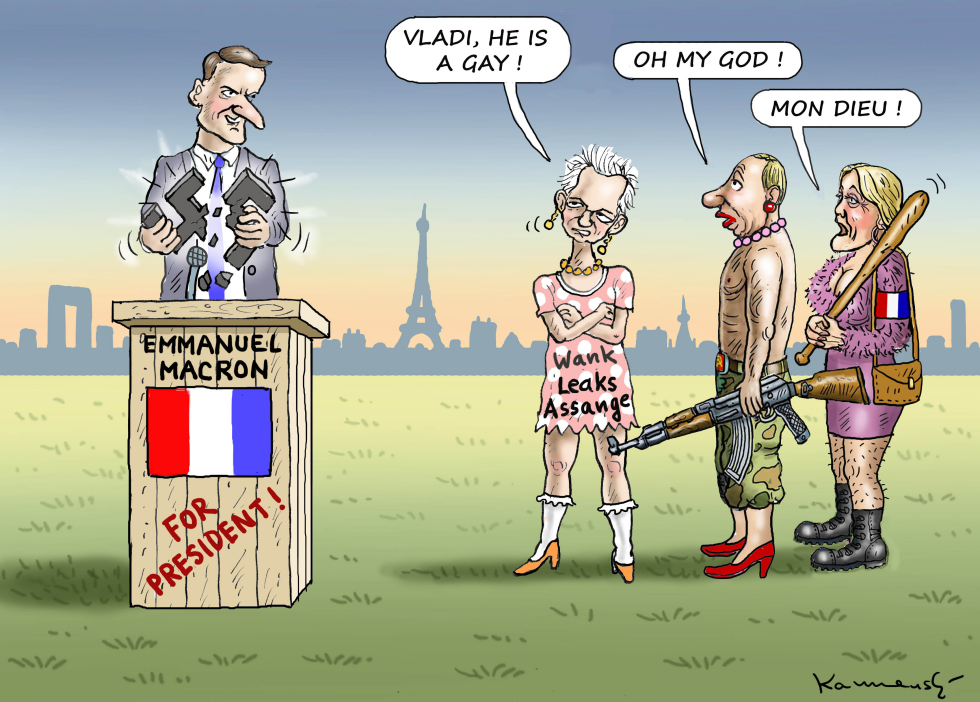 JULIAN ASSANGE AGAINST EMMANUEL MACRON