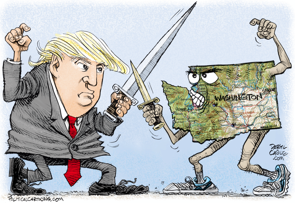  TRUMP VS WASHINGTON by Daryl Cagle