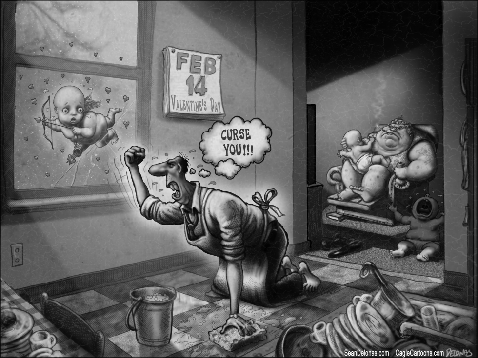 Valentine's Day Holiday Greyscale