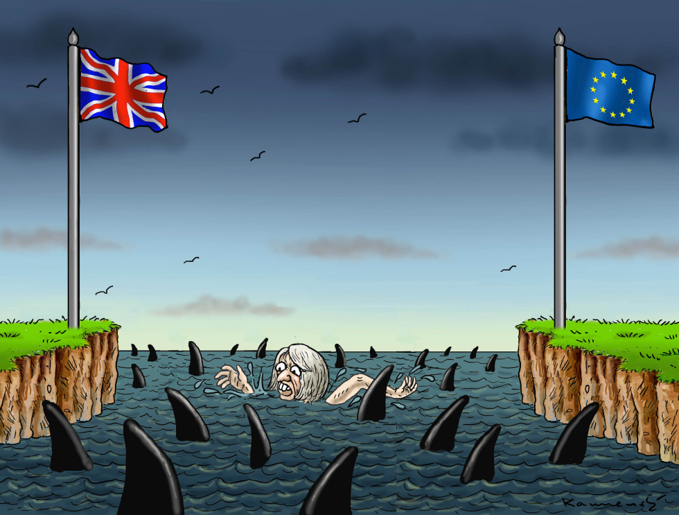 THERESA MAY IS SWIMMING