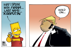 BART SIMPSON CALLS TRUMP,  by Randy Bish