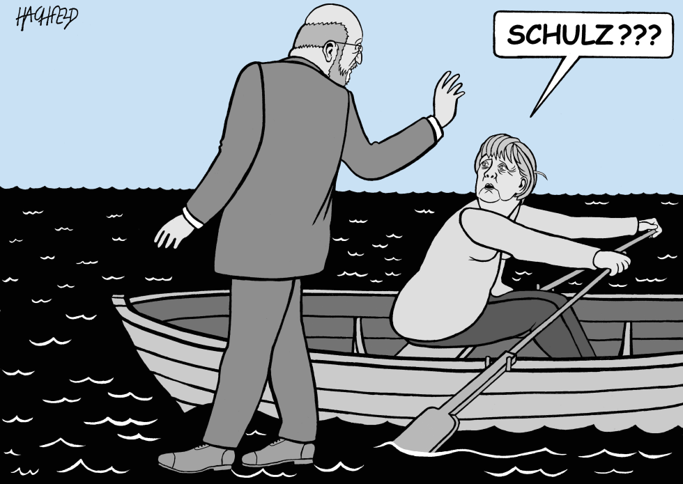 Schukz passes Merkel