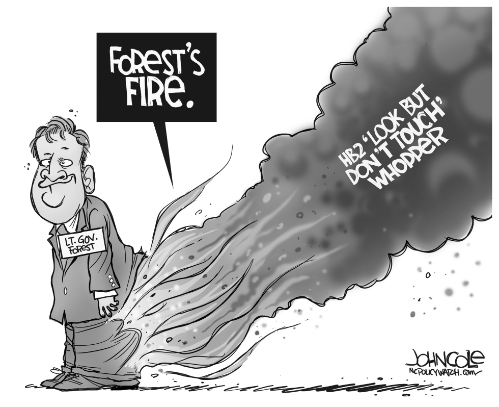 LOCAL NC Dan Forest's fire BW