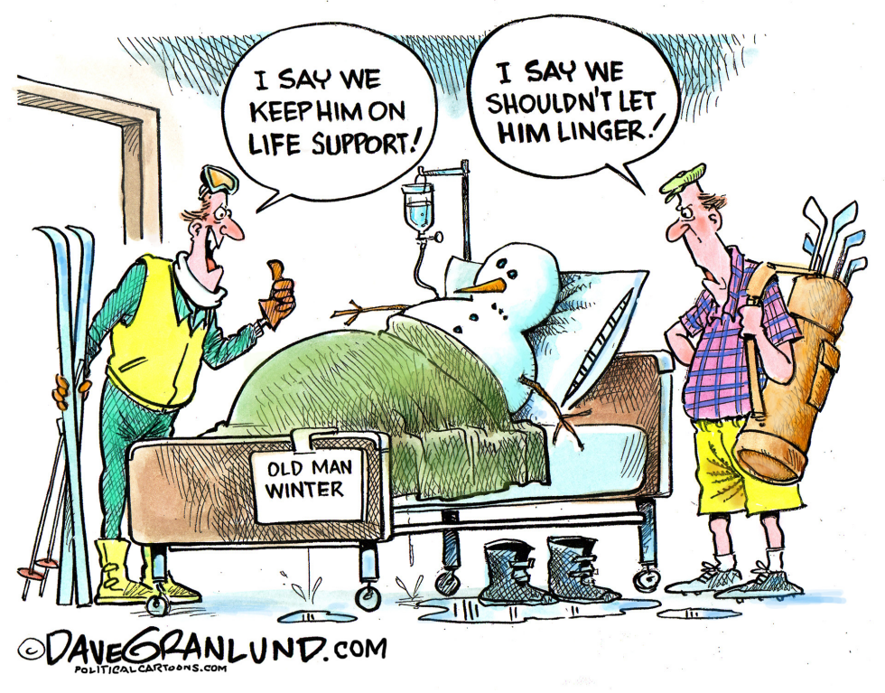  OLD MAN WINTER AND SPRING by Dave Granlund