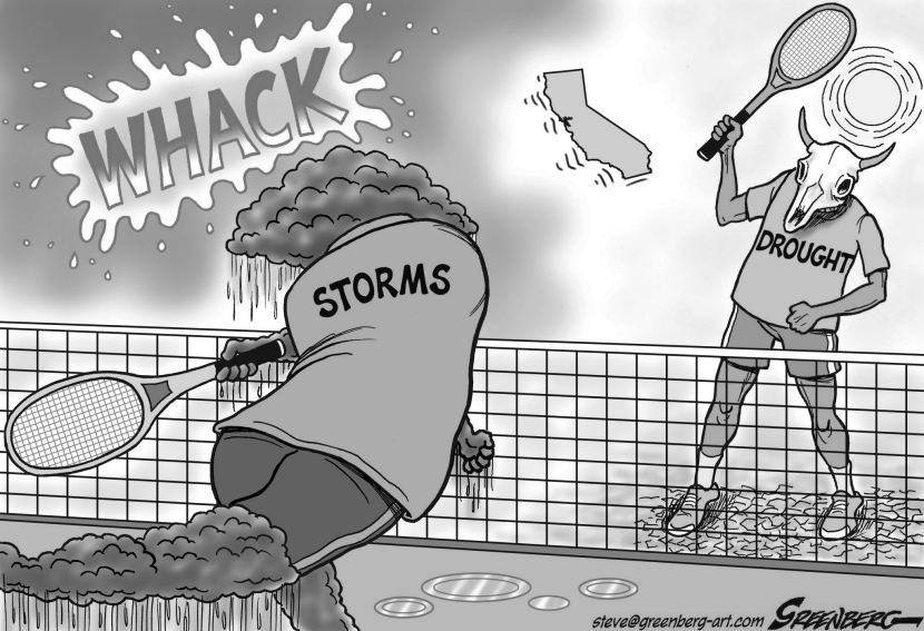 California storms bw