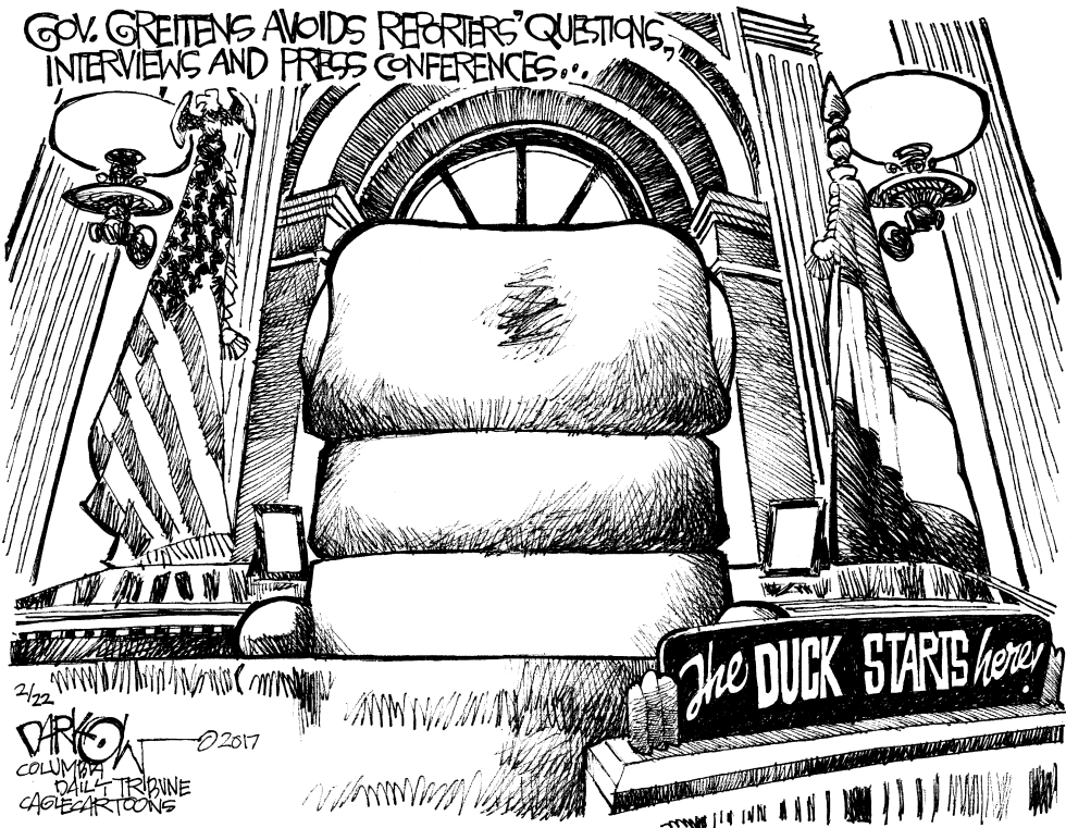  THE DUCK STARTS HERE by John Darkow