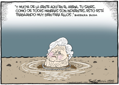 BARBARA BUSH SE HUNDE /  by Bob Englehart