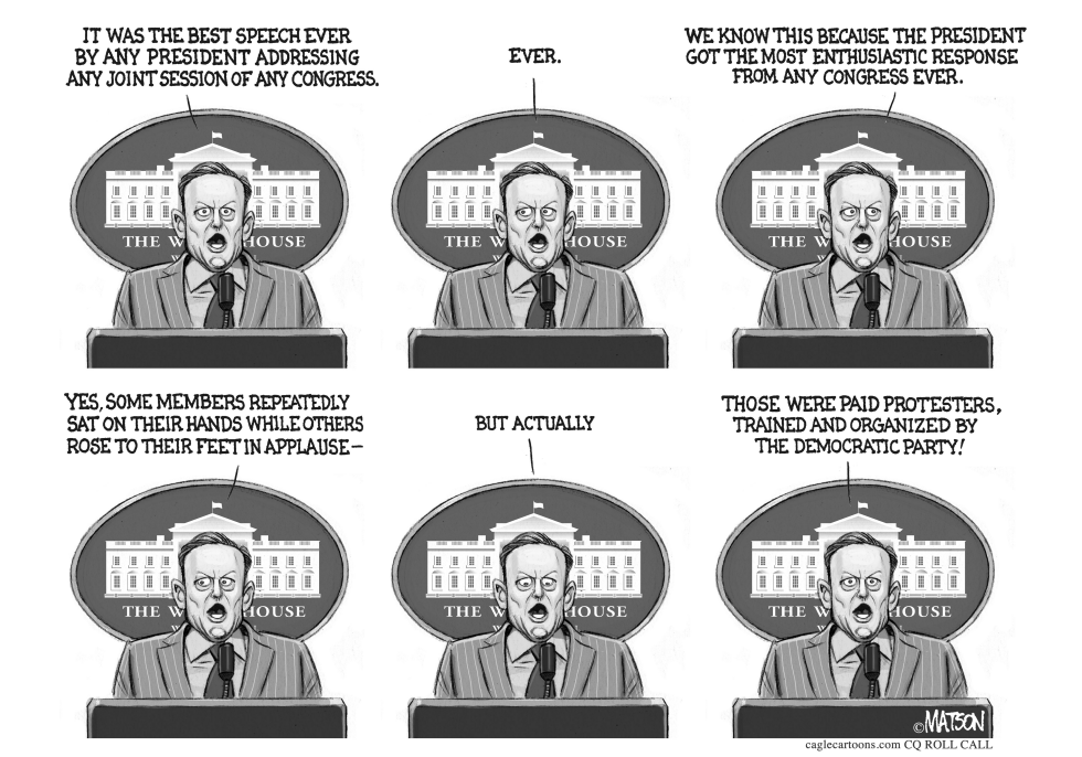  SEAN SPICER PRESS BRIEFING AFTER TRUMP SPEECH by RJ Matson