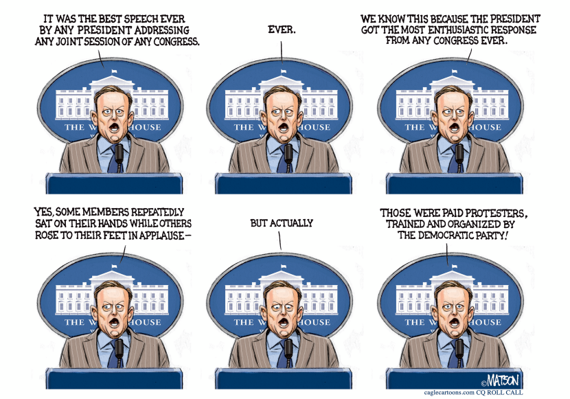 Sean Spicer Press Briefing After Trump Speech-COLOR