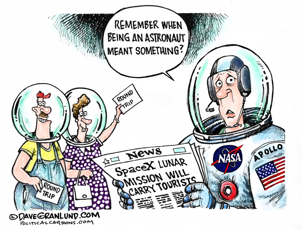  SPACEX LUNAR TOURISTS by Dave Granlund