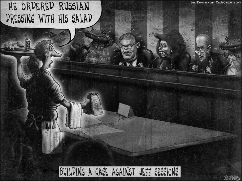  JEFF SESSIONS RUSSIA GREYSCALE by Sean Delonas