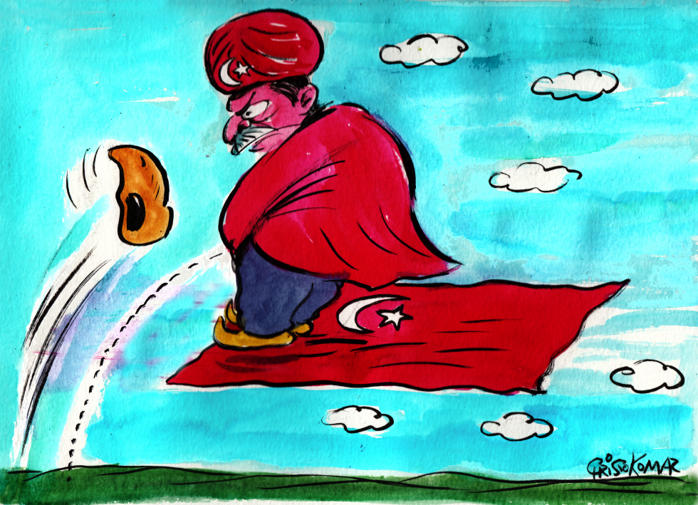  ERDOğAN'S PRIVATE CARPET FLYING OVER EUROPE by Christo Komarnitski