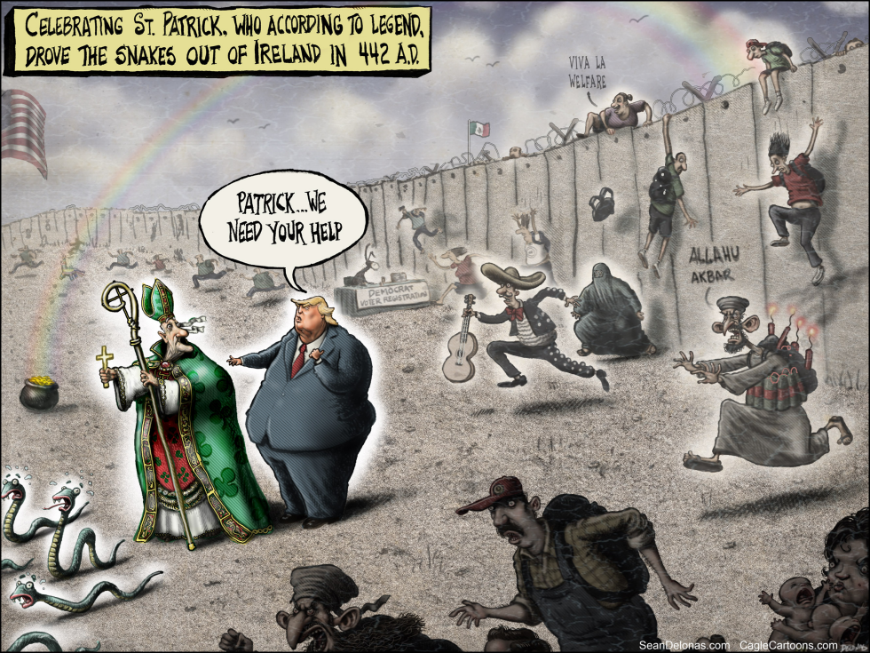 St Patrick's Day Trump border