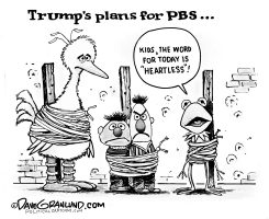 PBS FUNDING CUTS by Dave Granlund