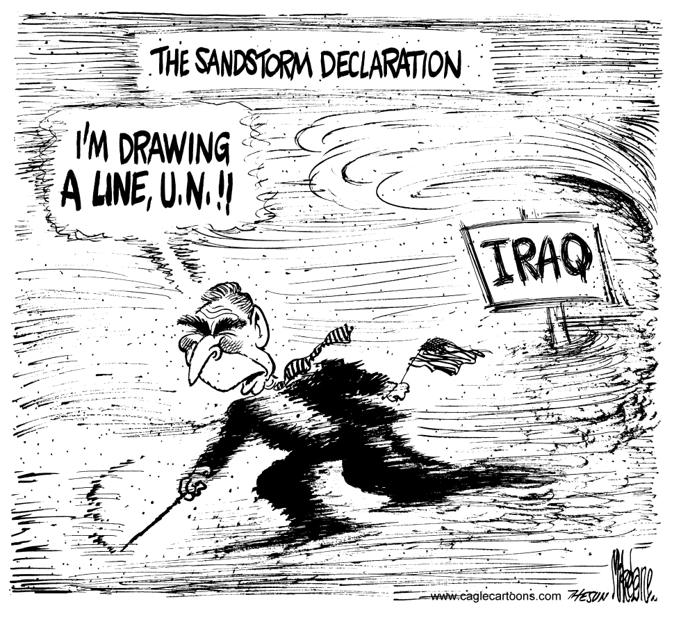  BUSH DRAWS LINE IN THE SAND by Mike Lane