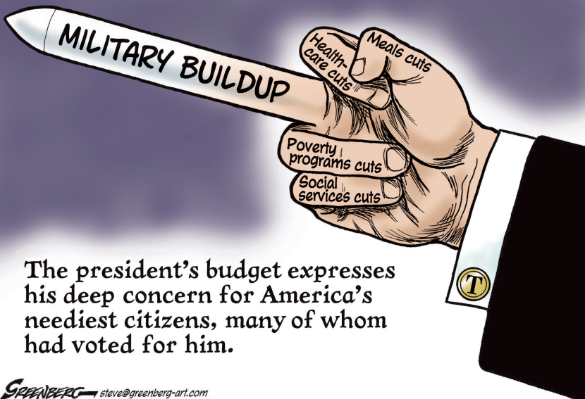 Trump budget finger