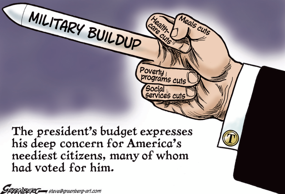 Trump budget finger