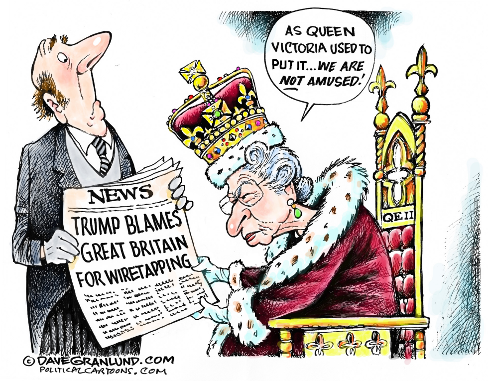  WIRETAPPING BLAME AND BRITAIN by Dave Granlund