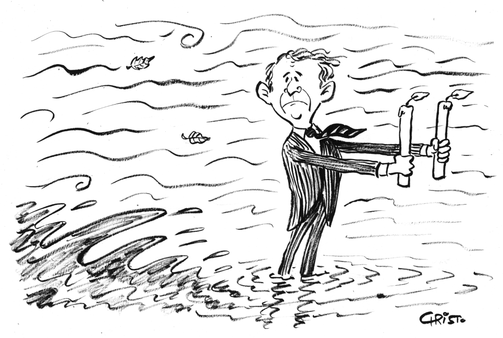 President Bush Remembers 9/11 - B&W