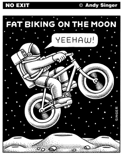 FAT BIKING ON THE MOON by Andy Singer